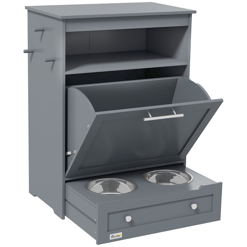 Station d'alimentation pour animaux Pawhut, Gris