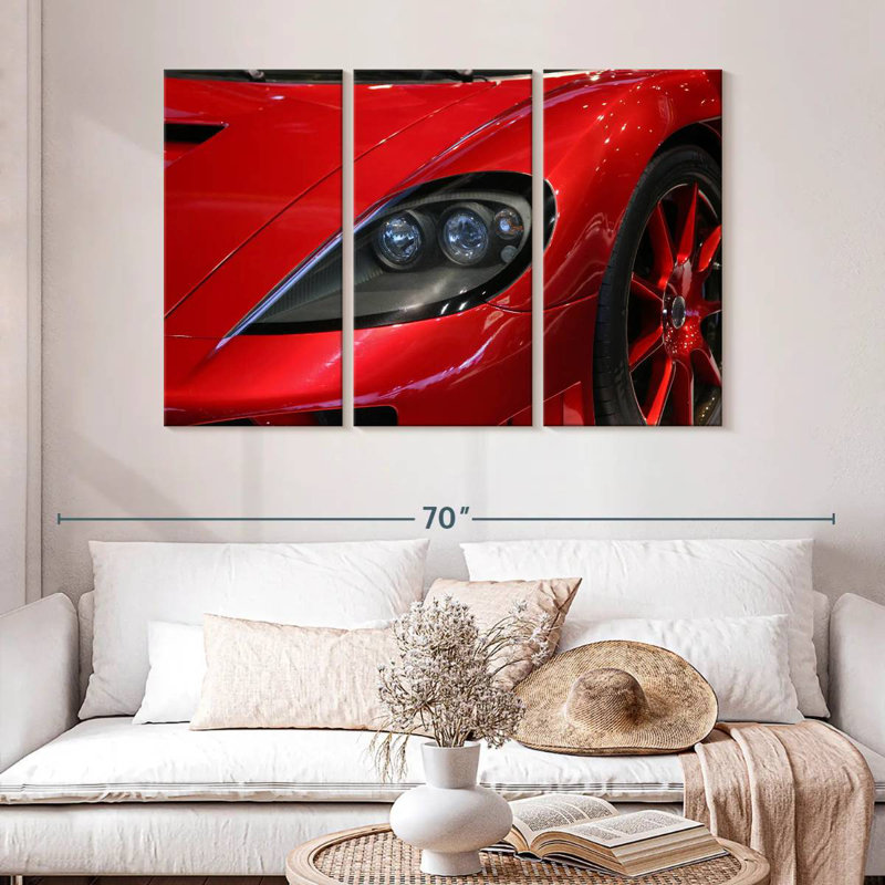 Mehar Close Up Red Sports Car, 32" H x 50" W
