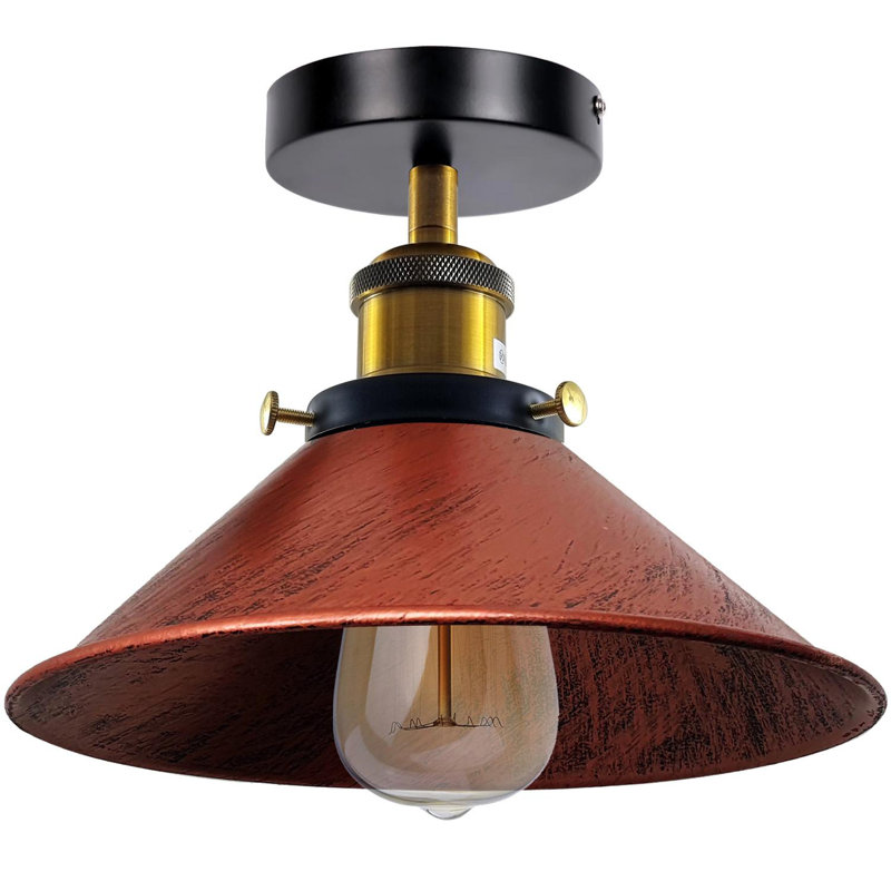 Denzel Semi Flush Mount, Rustic Red