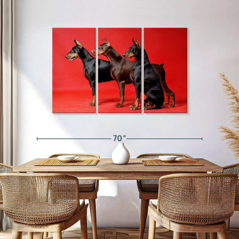 Brampt Doberman Trio, 36" H x 57" W