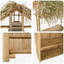 Rectangular Bamboo Outdoor , 115cm cm W 95cm cm D