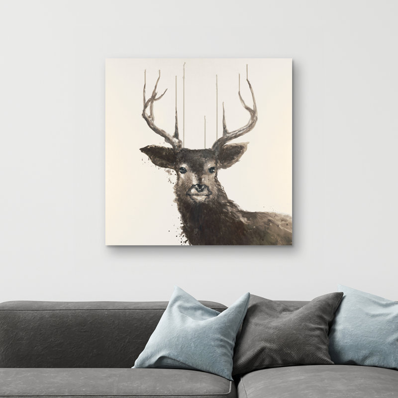 Abstract deer - 32"x32" art on canvas