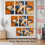 Tableau abstrait géométrique hibou sur toile tendue (lot de 3)-1494606668