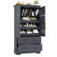Garde-manger autoportant Farmhouse, armoire de rangement de salle à manger à 4 portes avec plateaux coulissants, tiroirs et rangement pour moules à gâteaux-212679122