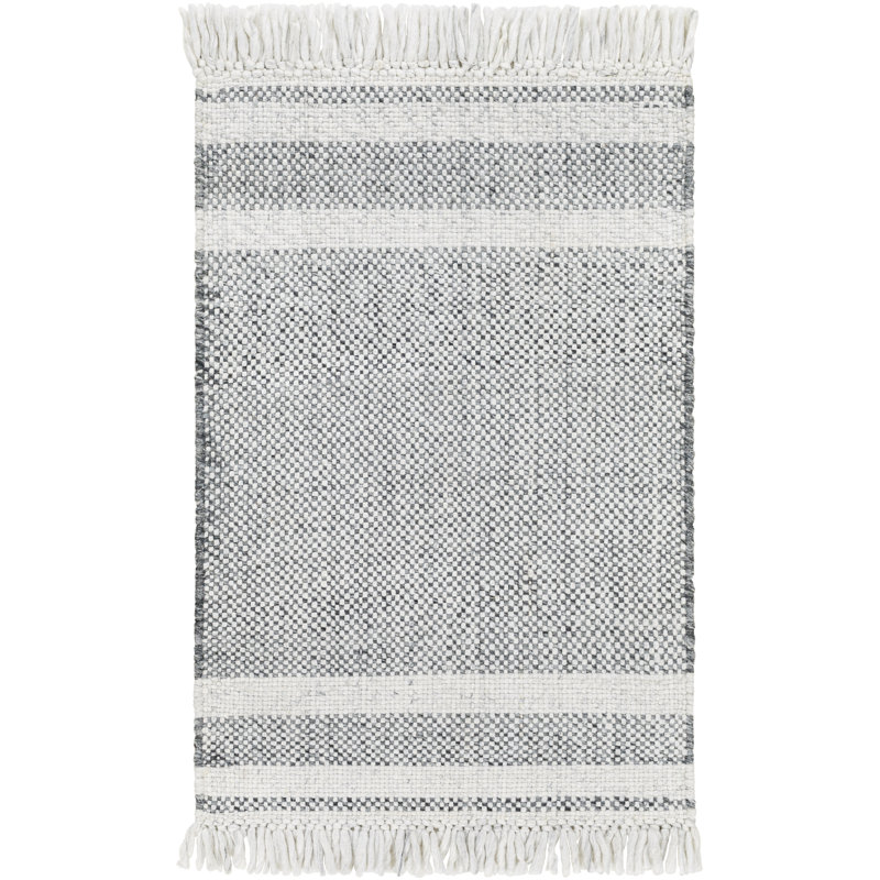 Tissu à rayures tissé à la main et à plat recyclé Bretson P.E.T. Tapis, Rectangle 8 pi x 10 pi