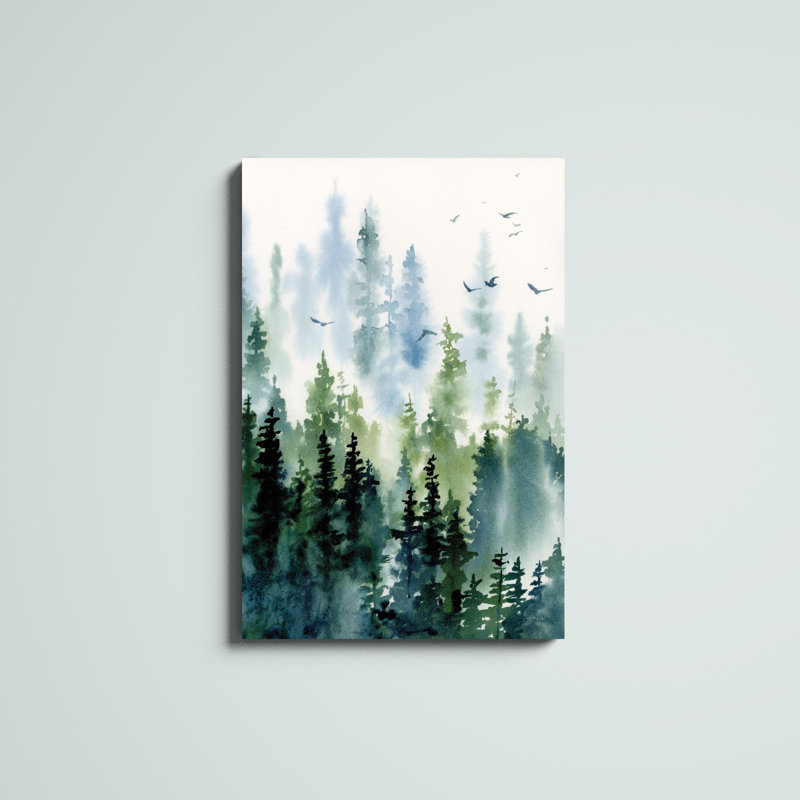 "Treeline" par Katrina Pete, reproduction d'art sur toile, H 36 po x l 24 po, Toile encadrée, Blanc