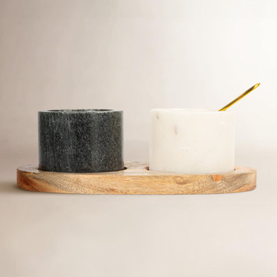 Ramessu Oval Marble Condiment Server