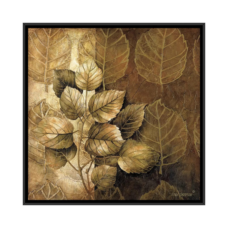 « leaf patterns iii », impression sur toile, H 18 po x l 18 po x P 1,5 po, Toile encadrée noire, Pas de tapis