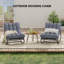 Chaises berçantes d'extérieur, chaise longue confortable avec coussins amovibles, structure en métal robuste