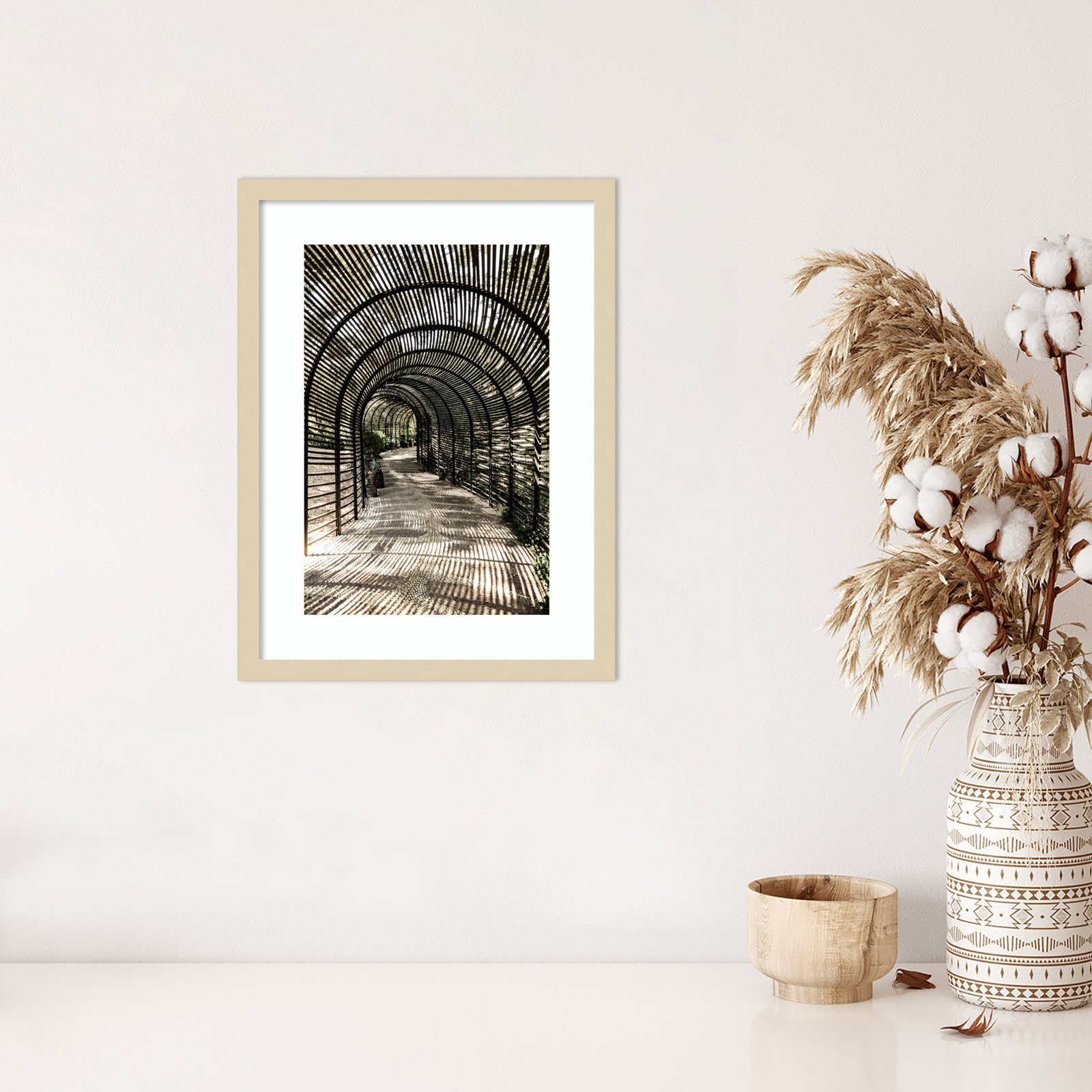 Nihan "Shadow Garden" Print, Brown, 21" H x 16" W
