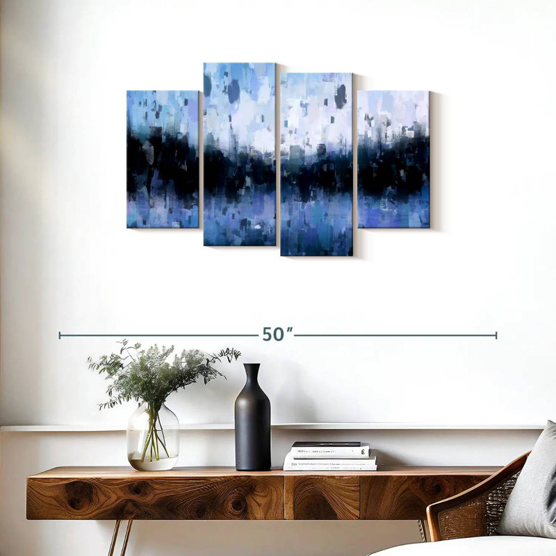 Avery Abstract Navy Blue, 22" H x 36" W