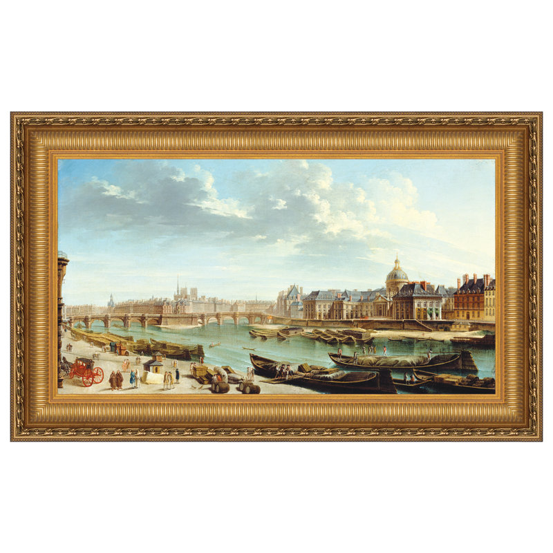 A View of Paris with the Ile de la Citi, 1763 Framed Painting Print on Canvas, 17.25" H x 25.25" W x 1.875" D