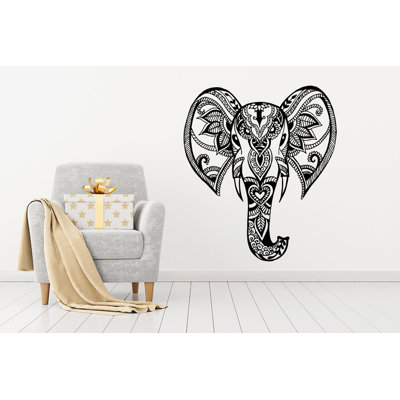Décalcomanie murale éléphant mehndi Yatton