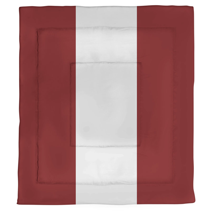 Modern & Contemporary Polyester Percale Striped Comforter, King Comforter, Crimson