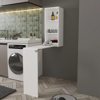 Table pliante blanche avec rangement