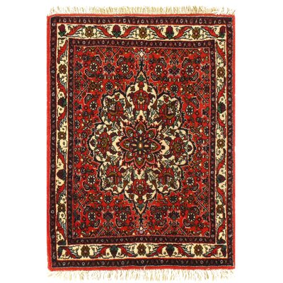 Persian Classic One-of-a-Kind Hand-Knotted Bidjar Red/Ivory/Black 1'1"" x 2'4"" Wool Area Rug -  Pasargad NY, D10763a