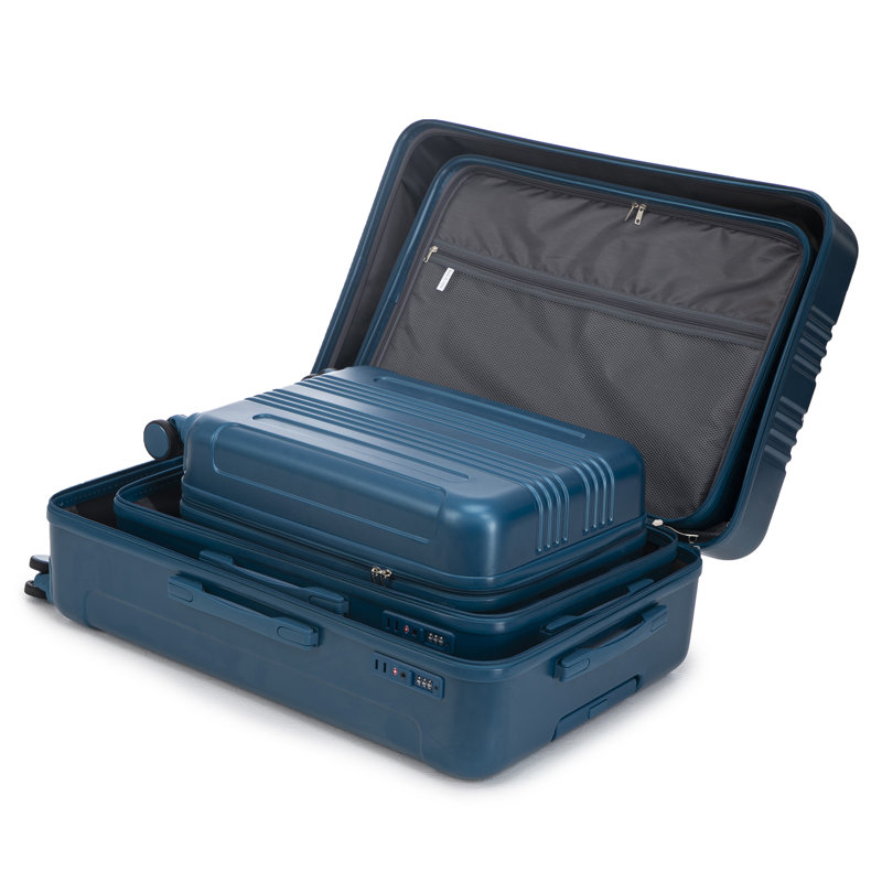 20 "/ 24" / 28 "3 pièces / ensemble en valise à roulettes en ABS, valise de cabine, couleur assortie, serrure à combinaison TSA