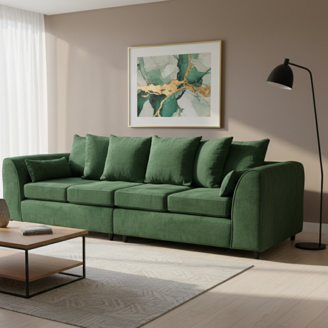 Living Room & Bedroom Seating Chenille 4-Seater Sofa