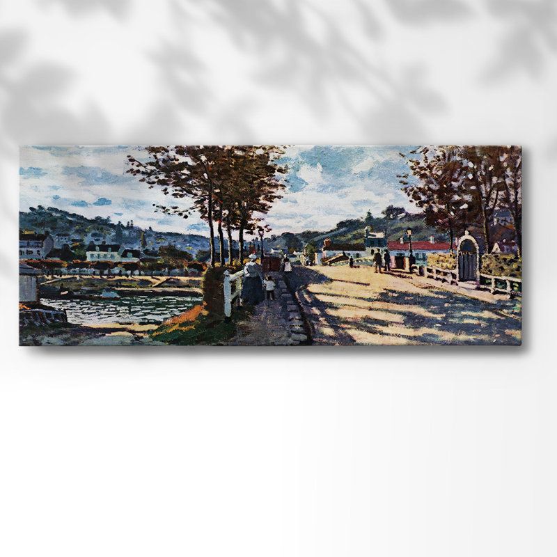 «La seine à Bougival sur toile» par Monet, H 8 po x l 20 po x P 1,5 po