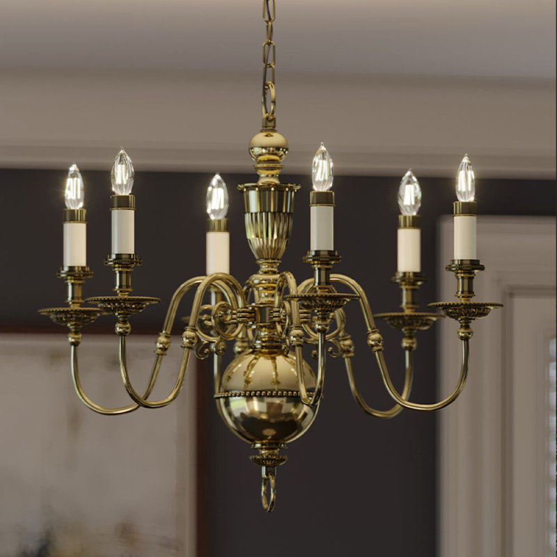 Baddesley 6 - Light Candle Style Chandelier