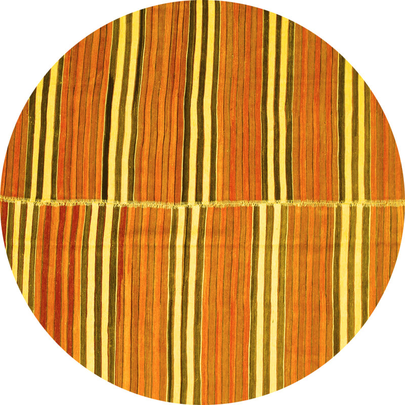 Performance Striped Indoor Rug, Round 6'