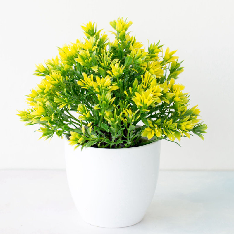 Centre de table fleurs en pot, Jaune