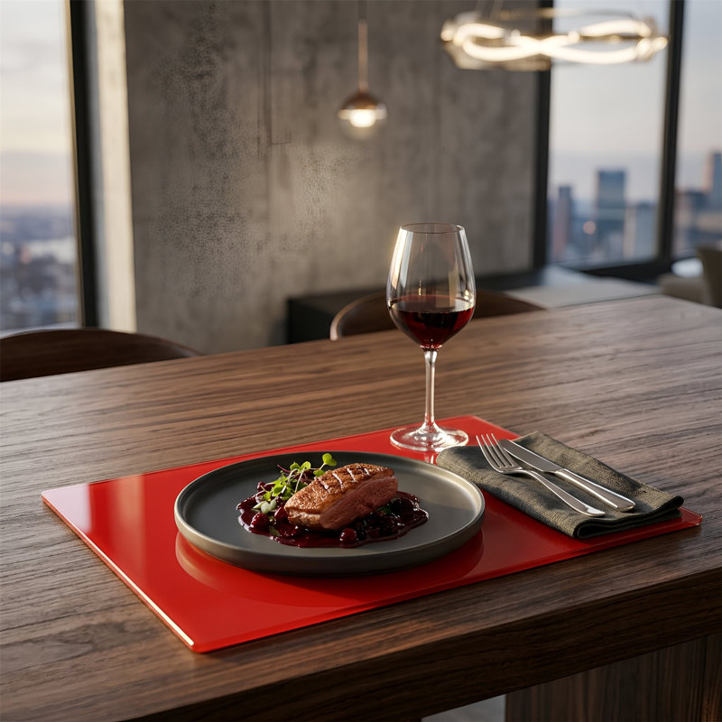 Harbour Housewares - Glass Placemats, Red
