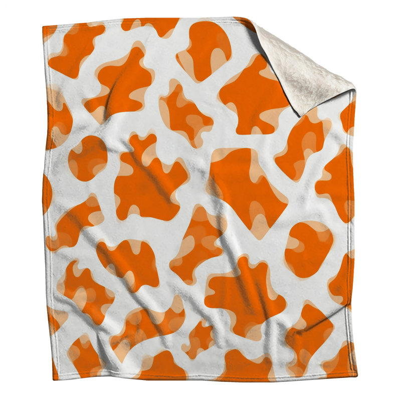 Orange Camouflage Pattern Blankets, 60in W x 80in H