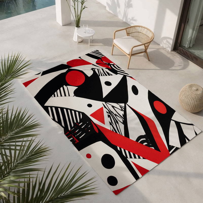 Tapis intérieur et extérieur Cerise Wave, Rectangle 1 pi 6 po x 2 pi 6 po
