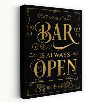 The Bar Is Open Elegant Retro Vintage Art