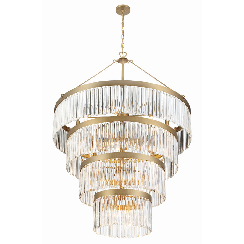 Kunz 22 - Light Dimmable Tiered Chandelier, Gold