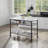 Pilarcitos Transitional Kitchen Island with Faux Marble Top in White and Gray
