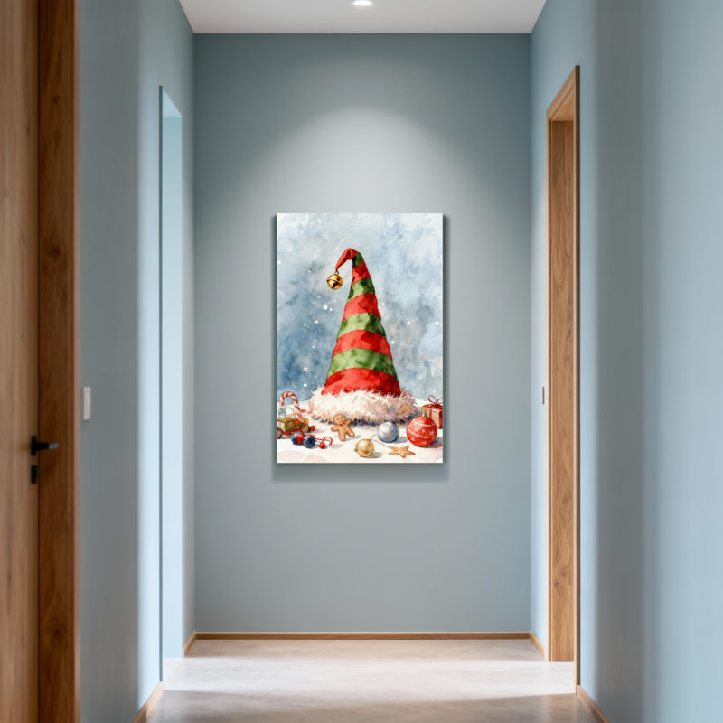 Chapeau de Noël avec ornements et cadeaux, H 36 po x l 24 po