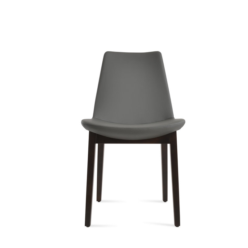 Eiffel Wood Dining Chair, Gray Faux Leather, Natural