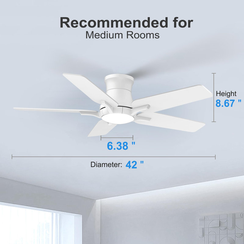 Ventilateurs de plafond de 42 pouces avec lumières et télécommande, Blanc