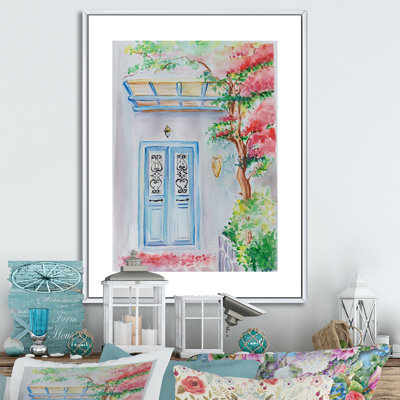 Illustration florale de porte - peinture