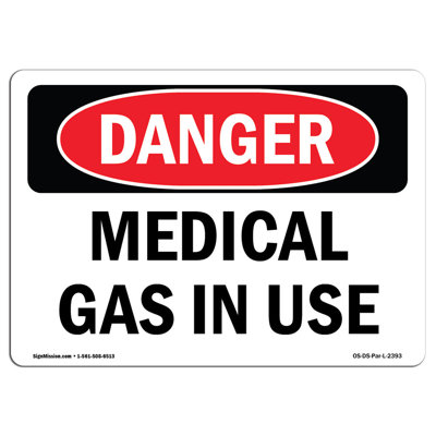 Medical Gas In Use Aluminum Sign 12 x 18