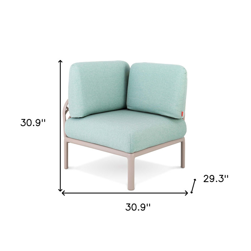 Modulaire d'extérieur en plastique robuste 31 po avec coussin vert mer 31 po