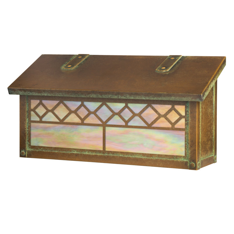 Matrix Brass Wall Mounted Mailbox, New Verde, Gold Iridescent