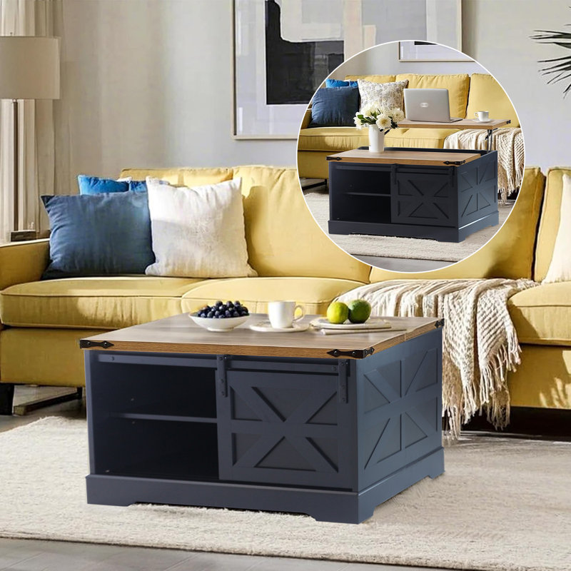 Table relevable Farmhouse Caffee, Noir / brun