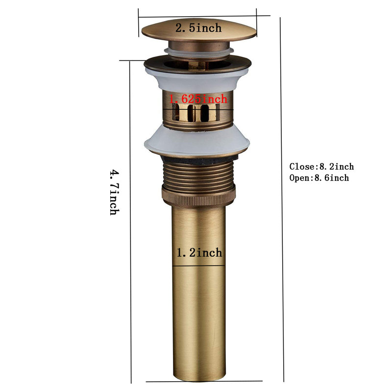 2.43'' W Pop-Up Yes, Antique Brass