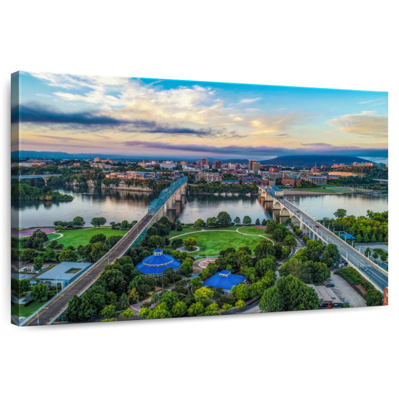 Harpa, vue du centre-ville de Chattanooga, H 34 po x l 51 po