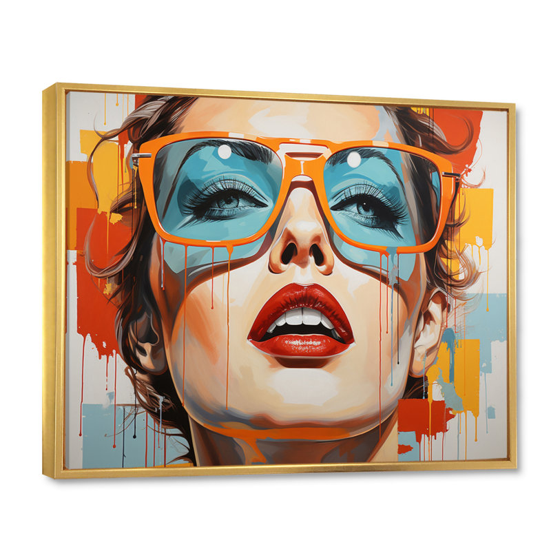 Pop Pop Inspiration II sur toile, H 34 po x l 44 po x P 1,5 po, Cadre flottant doré
