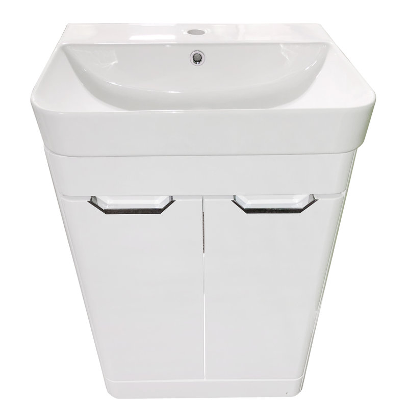 33,5 x 22,5 po de large meuble-lavabo et lavabo, Blanc