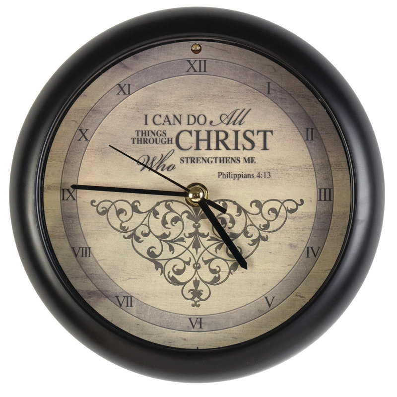 Traditional Roman Numeral Plastic / Acrylic Electric Tabletop Clock in Black/Light Brown