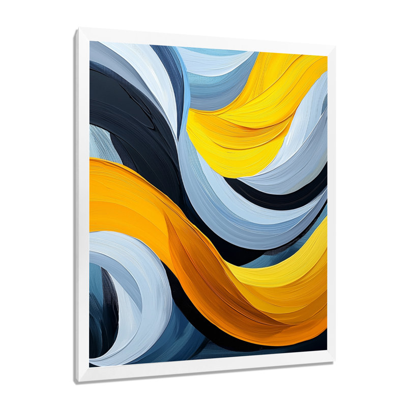 Nynke - art mural abstrait, H 20 po x l 12 po, Reproduction encadrée sans passe-partout, Blanc