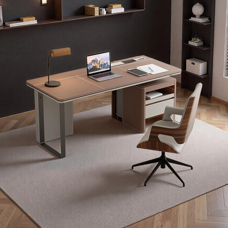 Modern minimalist luxury writing desk, 29.53" H x 55.12" W x 23.62" D