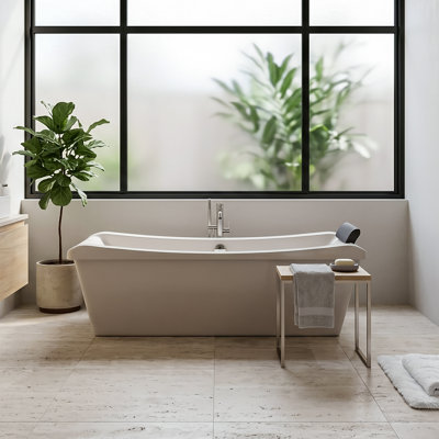 68" x 29" Freestanding Soaking Acrylic Bathtub