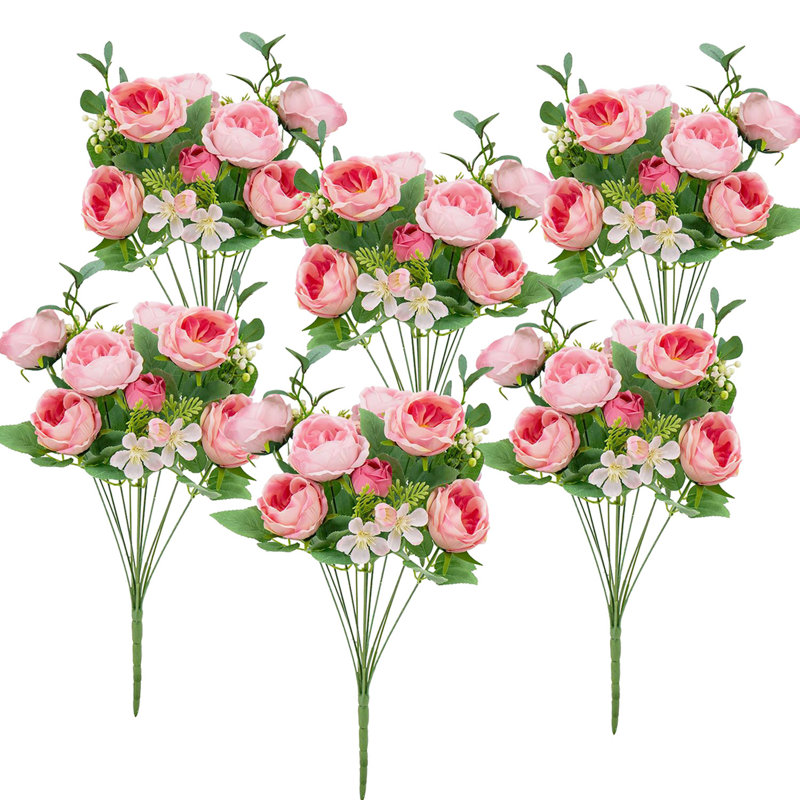 12 pièces camélia - ensemble de 6, Rose