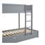 Lit simple superposé simple avec lit gigogne simple, rangement et bureau, gris
